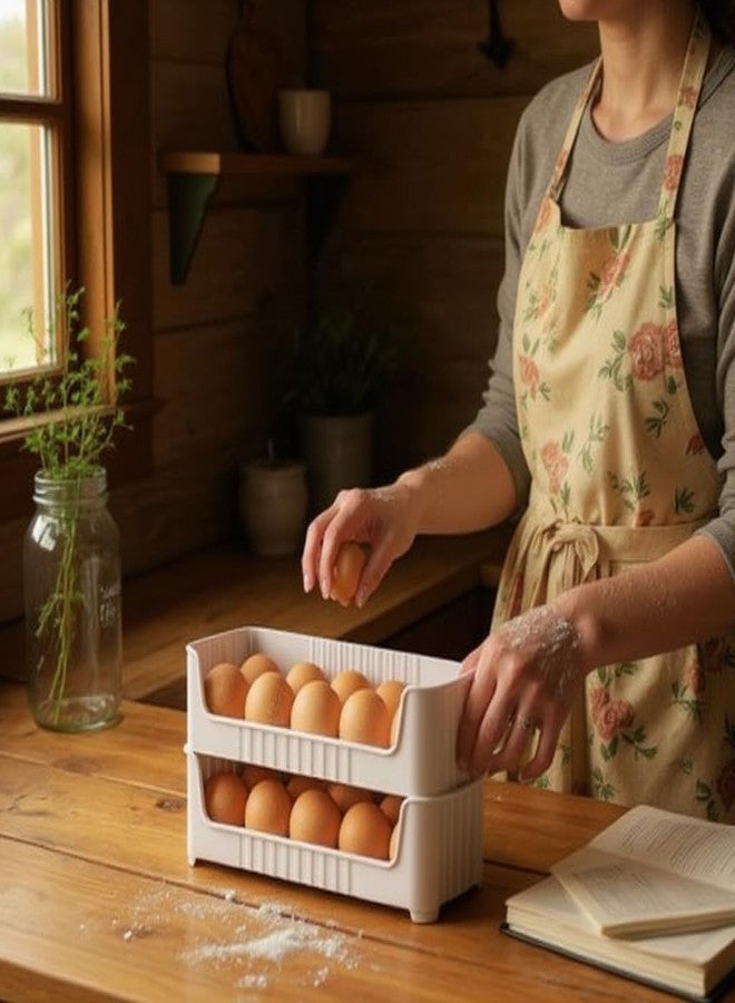 DNkitch 30 Grid Egg Storage Box Egg Refrigerator Storage Tray, Stackable Plastic Egg Containers for Fridge Kitchen, Egg Holders Dispenser Box Travel Egg Storage Container (3 PCS) - Image 4